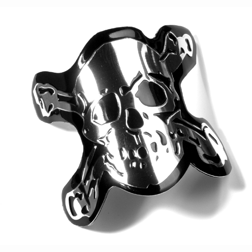 skull bicycle head badge