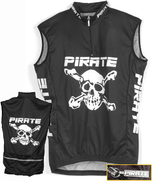 Pirate Cycling Jersey BLACK Sleeveless